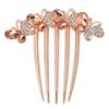 Butterfly Hair Comb Clips for Women Girls Bun Hair Clip Pin for Women Girls Hair Side Combs with 5 Teeth Combs for Women Rhinestones Hair Styling Accessories for Party (Champagne)