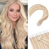 Rich Choices Tape in Hair Extensions Human Hair Ash Blonde Highlighted Bleach Blonde 100% Remy Hair Extensions Real Human Hair Seamless Tape in Hair Extension Human hair 20 inch 40pcs 100g #18P613
