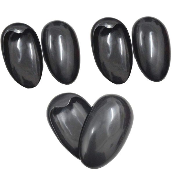 3Pairs Black Plastic Ear Protector Caps Water-proof Hairdressing Ear Covers Hair Dye Earmuffs Ear Caps Professional Salon Hair Coloring Tools DIY Accessories for Bathing Shower SPA