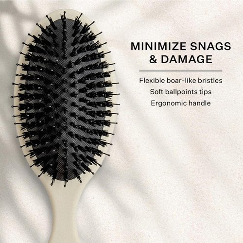 Remilia Hair Vegan Lush Brush - Detangling Hair Brush for All Hair Types, Natural, Straight, Curly, Wet, & Dry Hair - Hair Comb with Vegan Boar Bristles & Soft Ballpoint Tips, Sand