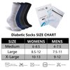 Facool Diabetic Socks for Men Women, Soft Merino Wool Light Non Binding Loose Top Quarter Long Socks, 3 Pairs Multicolor (Black, Light Grey, Navy Blue), US Women 8.5-12 / US Men 7.5-11