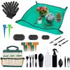 Pack of 58 Succulent Tool Set - 25.9 Inch Indoor Plant Potting Mat with Storage Bag, Garden Flowers Plant Transplanting Supplies, Succulent Kit for Plant Care, Gardening Gifts for Men & Women