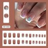 Curvlife Short Press on Nails Acrylic Fake Nails with Design Butterfly Style Full Cover False Nails for Women Reusable Nail Kit with Nail Glue Adhesive Tabs Nail File (butterfly, 24pcs)