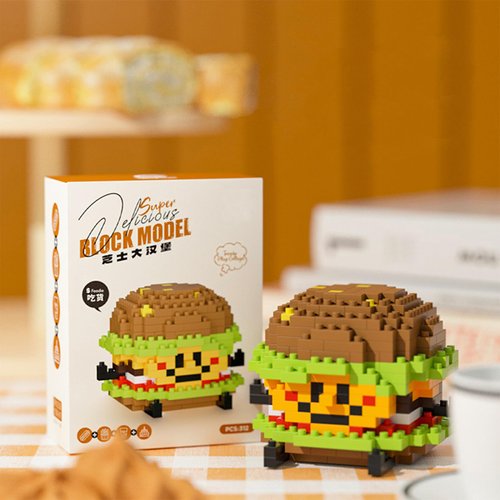 Food Building Blocks Set Toys Mini Building Blocks Fast Food Building Bricks Toy Micro Block Building Set Gift for Kids and Adults-312 PCS(Hamburg)