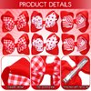 Whaline 6Pcs Red White Uniform Hair Bow Clips Red Plaid Stripe Dot Hair Barrettes Grosgrain Ribbon Alligator Clips for School Hair Accessories Xmas Party, 3 Styles