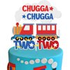 Chugga Chugga Two Two 2 Train Happy Birthday Cake Topper 2 Two Years Old 2nd Birthday Railroad Themed Party Supplies For Baby Boys Girls Kids