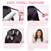 Hair Curlers Rollers, 12Pcs Big Hair Rollers Self Grip Holding Curlers with 12Pcs Stainless Steel Duckbill Clips for Long Medium Hair Bangs Volume