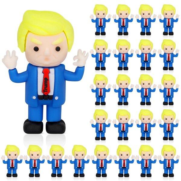 LMTGLDT 25pcs DonaldTrump Figure,Mini Little Presidential DonaldTrump 2024 Toy Figure,Novelty Gifts for USA Supporters and Patriotic Americans,USA 2024 Bobblehead for Car Home Desk Party Decorations