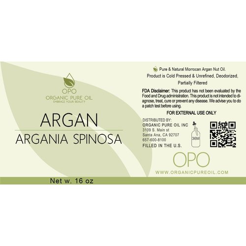 Deodorized Argan Oil - 16 oz - 100% Pure, Morocco, Partially Filtered, Unscented, Non-GMO, Vegan, Bulk Carrier Oil for Skin, Hair, Face Body - Hydrating, Nourishing, Soothing - DIY, Soaps, Creams