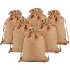 Lucky Monet 25/50/100PCS Burlap Gift Bags Wedding Hessian Jute Bags Linen Jewelry Pouches with Drawstring for Birthday, Party, Wedding Favors, Present, Art and DIY Craft (25Pcs, Coffee, 3” x 4”)