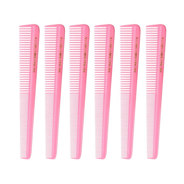 Allegro Combs 450 Tapered Hair Combs Barber Combs Hair Cutting Combs Women's Combs Men's Combs 6 Units (Fresh Pink)