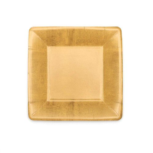 Entertaining with Caspari Square Salad/Dessert Plates, Gold Leaf, 8-Pack