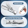 German Nail Clippers for Men, 2024 New Ultra Sharp Stainless Steel Nail Clippers for Thick Nails, The Luxurious Ultra Sharp Nail Clippers Set with Nail File for Seniors Men Women (Silver Set)