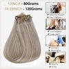 Full Shine Blonde Clip in Hair Extensions Highlights Human Hair Clip in Extensions Ash Blonde Mix Bleach Blonde 8 Pcs 80 Grams Pu Clip in Human Hair Blonde Remy Hair Extensions Straight 12Inch