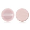 Sibba Loose Powder Puff 2 Pieces Round Velour Face Makeup Compact Body Container Setting Pressed Blending Foundation Cream Make Up Ribbon Strap Sponge Cushion Applicator (2 PCS Pink)