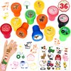 36PCS Farm Barnyard Animal Party Favors 24 Tattoos Sticker 12 Stamp Set Ideal Cute Cow Pig Tractor Horse Themed Birthday Decor Supplies Goodie Bag Classroom Gifts Rewards for Girls Baby Shower Prizes