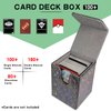 Dmoicols Sparkly Card Deck Box Holds 100+ Single Sleeved Cards,Leather Card Storage Case,MTG Commander Deck Box with 2 Dividers fit TCG CCG Magic Cards Vertical(Sparkly Black Piece)