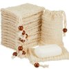 Cunhill Soap Saver Bag Sisal Soap Bag Exfoliating Soap Pouch with Drawstring Bar Soap Bag with Wooden Bead Foaming and Drying Soap Exfoliating Net Soap Saver for Bath and Shower(80 Pack)