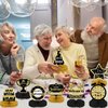10PCS Retirement Party Decorations，Retirement Honeycomb Centerpieces Gold and Black Retirement Table Decorations for Happy Retirement Party Supplies Man and Women