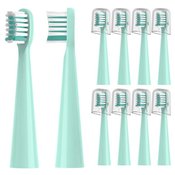 10PCS Toothbrush Replacement Head Compatible with Vekkia Kids Blue Dragon Electric Toothbrush, 30PCS Floss Toothpick and 1 Universal Holder, Soft and Comfortable for Children's Teeth and Gums