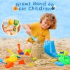 TOY Life 36Pcs Kids Beach Toys - Toddler Sand Toys Sandbox Toys with Beach Bucket Shovel Set, Sieve, Sand Castle Molds Kit, Animal Molds, Mesh Bag, Sand Castle Toys Travel Beach Toys for Kids