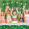 Irenare 2 Pcs Soccer Birthday Party Decorations 5 x 3 ft Happy Birthday Soccer Banner Backdrop 108 x 54 Soccer Table Cloth Plastic Soccer Theme Table Cover for Soccer Birthday Party Supplies