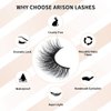 Arison False Lashes Natural Wispy Lashes Mink Long Wispy Natural Eyelashes 3d Mink Eyelashes Wispies Thick Fluffy Real Mink Lashes Strip 1 Pair Package for Makeup (AH35)