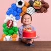Sport Balloons Arch Garland Football Party Decoration White Green Brown Orange Blue Balloons Camping Party Supplies for Sport Theme Birthday Party Decorations
