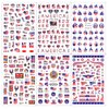 ROFIBUT 4th of July Nail Art Stickers 3D Self-Adhesive Independence Day Nail Decals Patriotic American Flag Flame Design Nail Stickers Butterfly Blue Red Star Nail Art Supplies for Women 6 Sheets