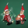 Toyland® Elves Behavin Badly - Set of 2-12 Inch Girl Elf & Boy Elf Soft Toys with Long Legs, Soft Body & Vinyl Head - Christmas Novelty Toys