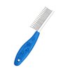 Long Hair Dog or Cat Comb Grooming with Short and Long Teeth Dematting Knots Tangles Remover Combs Detangler Tool Suitable for Dogs Cats Poodle HorseStainless Steel Pin Blue