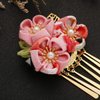 Lurrose Japanese Kimono Flower Hair Clip Kimono Hair Accessories Flower Hair Tie Band Clip for Women Girls Chinese Hair Decor (Pink)
