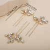 Teyglen 3pcs Bridal Crystal Hair Pins Rhinestones Hair Pieces Simple Crystal Wedding Hair Accessories Handmade Hair Pins for Women Bride Girls (Blue)
