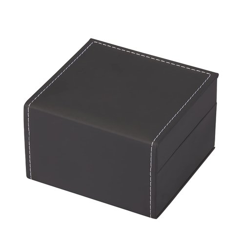 Luxury Black Single Watch Gift Box with Pillow PU Leather Wristwatch Display Case Organizer for Men