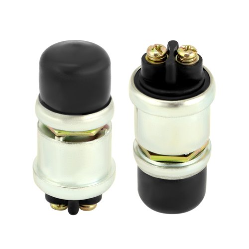 QWORK Engine Start Push Button Switch, 4 Pcs 12V 50A Momentary Start Switch for Car Truck Boat, Black Cap