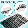 GEMERRY Lash Extension Kit Thick Lash Clusters Kit Fluffy Eyelash Clusters 280Pcs D Curl Eyelash Extension Kit With Lash Bond and Seal, Lash Tweezers, DIY Lash Extension Kit(80P-10-18mm)