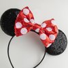 CHuangQi Mouse Ears Headband with Shiny Bow, Double-sided Sequins Glitter Hair Band, for Birthday Party Celebration & Event (XC28)