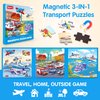 SYNARRY Air Land Water Transport Magnetic Puzzles for Toddlers 2-4, 20 Pieces Travel Puzzles for Kids Ages 4-6, Car Airplane Road Trip Activities Toys for 3 4 5 6 Year Old Boys Girls Birthday Gifts
