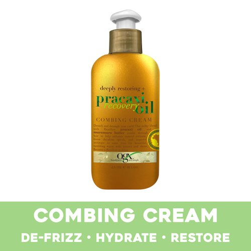 OGX Deeply Restoring + Pracaxi Recovery Oil AntiFrizz LeaveIn Combing Cream with Murumuru Butter SulfateFree Surfactants Conditioning Hair Treatment to Detangle Style Mint, 8 Fl Oz