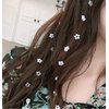 3 PCS Women Crystal Flower Long Hair Decorative Headdress Hair Extensions with Comb Invisible Streamline Hairpin Hair Accessories (White)