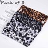 Aceorna Boho Button Headband Wide Knotted Hairbands Stretch Nurse Headbands Women Head Wraps Workout Ear Saver Hair Band Leopard Turban Headwear Yoga Hair Accessories for Women and Girls 3 Pcs (Set A)