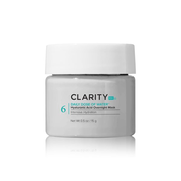 ClarityRx Daily Dose of Water Hyaluronic Acid Overnight Face Mask for Intensive Hydration, Plant-Based, Medical-Grade & Cruelty-Free