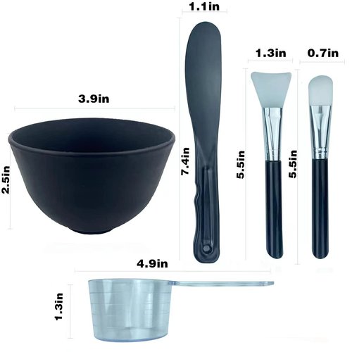 Face Mask Mixing Bowl Set. 5IN 1 SPA Quality Face Mask Tool Kit. with Silicone Face Mask Brush Applicator,Premium Soft Face Brushes, Silicone Facial Mask Bowls, Mask Spatula, Measuring Scoop