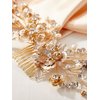 AW BRIDAL Bridal Hair Comb Pearl Flower Wedding Hair Pieces for Bride Hair Accessories Wedding Hair Comb Clips (Gold)