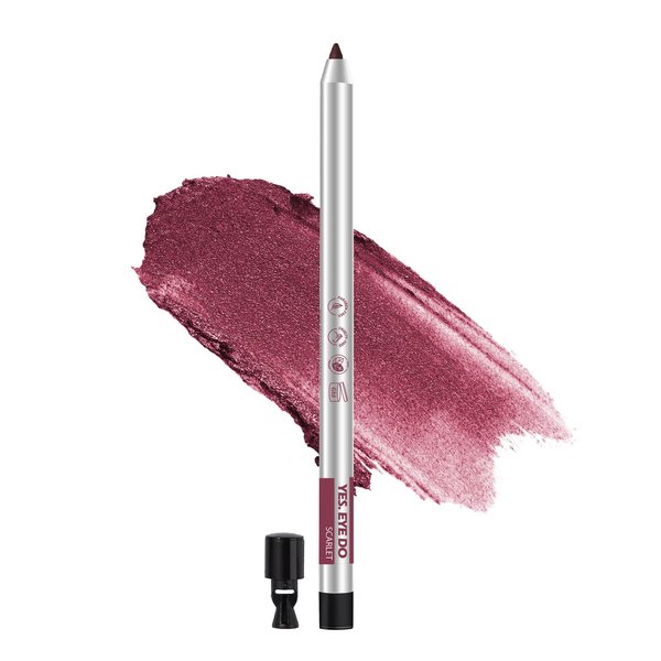 YES.EYE DO Gel Eyeliner Waterproof Smudgeproof, Retractable Eyeliner Gel with built-in sharpener, Colored Glitter Eyeliner, Highly Pigmented and Creamy, Scarlet