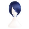 MapofBeauty 12 Inches/30 cm Short Straight Cosplay Costume Wig Party Wig (Mixed Blue)
