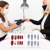 salbsever 4PCS Press on Nail Case Nail Display Storage Box Nail Packaging Boxes with Adhesive Double Sided Tape Acrylic Press On Artificial Nail Organizer Box for Nail Business Nail Art Nail Salon
