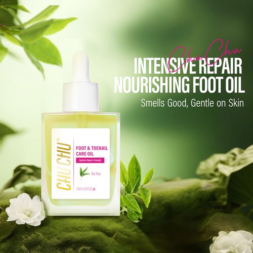 Foot Repair Oil for Dry Cracked Toenails: Tea Tree Scent with Keratin Vitamin Strengthener Growth Moisturizing Treatment - Natural Heel Nail Care Feet Serum for Women Men Home Gift Hiking Travel