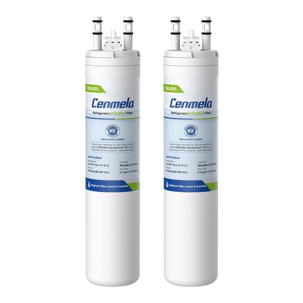 Cenmela CML005 Compatible with Frigidaire ULTRAWF (𝐍𝐎𝐓 𝐖𝐅𝟑𝐂𝐁), Pure Source Ultra, Kenmore 9999, 469999, 46-9999, A0094E28261, 242017801, 241791601 Water Filter, Height 11 inches, Pack of 2