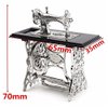 EatingBiting 1/12 1:12 Scale Dollhouse Miniatures Furniture Vintage Silver Sewing Machine Table Metal, Sewing Machine Pedal Can Move, Worth to Keep